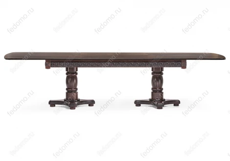 Стол Woodville Морнит 220(320)х110 орех темный / орех 483915