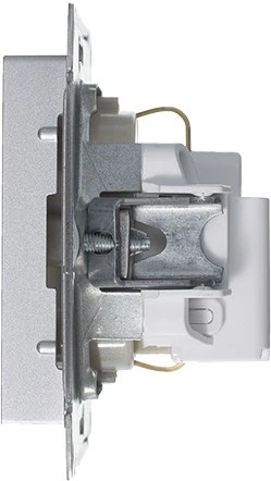 Розетка встраиваемая с заземлением (алюминий) Systeme Electric AtlasDesign ATN000345