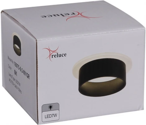 Встраиваемый точечный светильник светодиодный Reluce 16075-9.5-001QR SMD7W BK (220V)