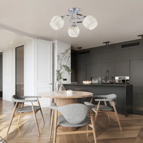 Потолочная люстра на штанге Arte Milano AMALFI-327985 327985/3 CR+BK (220V)