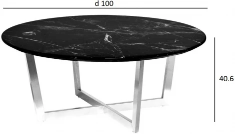 Стол журнальный Pearl White d100*40,6см Garda Decor арт.33FS-CT2029-BBS