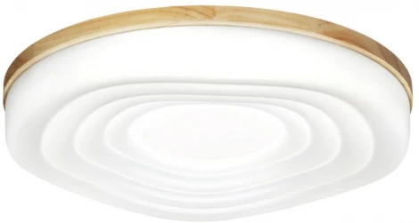 Настенно-потолочный светильник Sonex Fass Wood 7674/EL белый/натуральное дерево LED 70Вт 3000-6000К D470 IP43 пульт ДУ (220V, круглые)