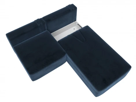 Диван угловой модульный Лига-060 НПБ угол универсальный (ЛДСП,Брус,Фанера/Пластик/Велюр/Синий) Лига Диванов 129495