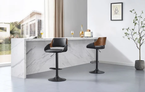 Стул барный ESF JY3143X-L черный/орех/черный