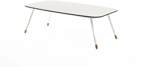 "Верона" журнальный стол из HPL 120х65, H40, каркас белый муар, цвет столешницы "молочный" 4SIS арт.УТ-00008579