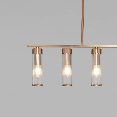 Потолочная люстра Wi-Fi на штанге Eurosvet Oriens 60166 латунь (220V, управление смартфоном, голосовое управление, умный дом - Minimir Home, Алиса, Маруся, Салют)