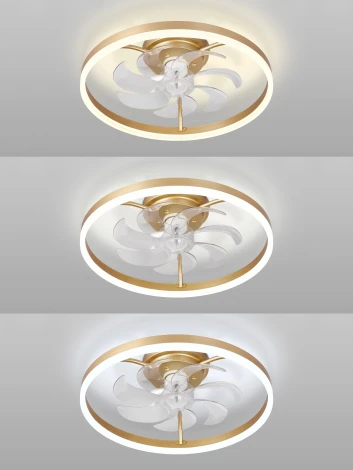 Потолочная люстра светодиодная с вентилятором Natali Kovaltseva Ledfan LED LAMPS 81491 (регулировка яркости, 220V, пульт управления, управление смартфоном)