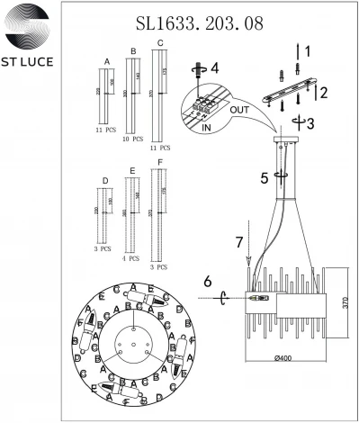 Подвесная люстра Olvera SL1633.203.08 ST Luce (220V, на тросе, круглые)