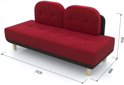 Диван Arsko Торли красный велюр