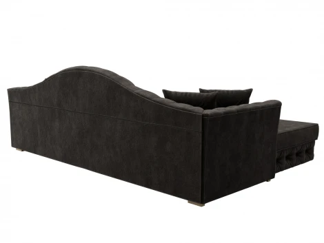 Диван угловой Артис левый угол (Брус,Рейка/Пластик/Велюр/Коричневый) Лига Диванов 128028L