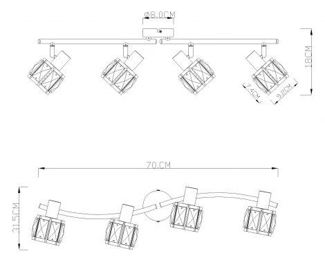 Спот на штанге Globo Kris 54356-4 (220V)