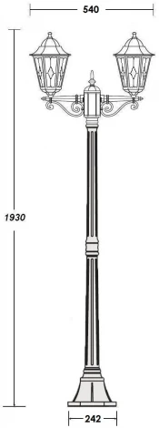 Наземный фонарь Oasis Light PETERSBURG lead GLASS 79808lgA Bl