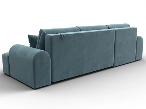 Диван угловой Лига-080 угол левый (ДСП/Пластик/Велюр/Бирюзовый) Лига Диванов 134746L