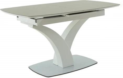 Стол Аврора Нотр Дам MODERNE стекло OPTIWHITE 1400(1800)*850, Капучино