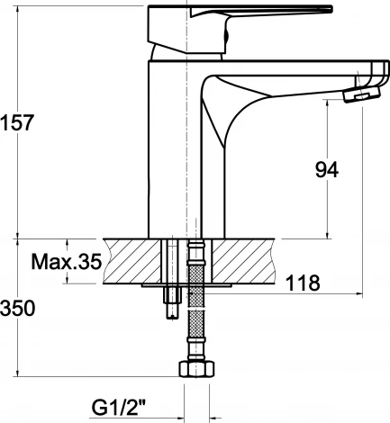 Смеситель 1 Orange Flipo M23-021cr для раковины