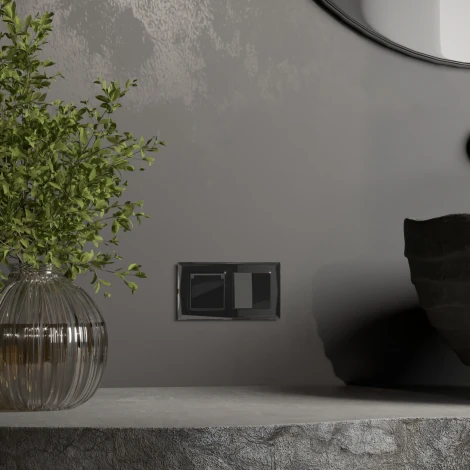 Розетка с заземлением с защит. крышкой и шторками (черный акрил) Werkel W1171248 (a064043)