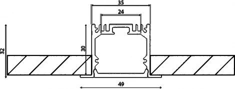 Профиль встраиваемый DesignLed LE LE.4932-W-R