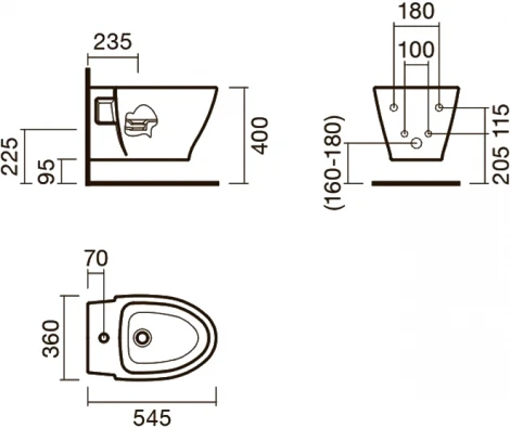 Биде подвесное Sanitana Pop Art