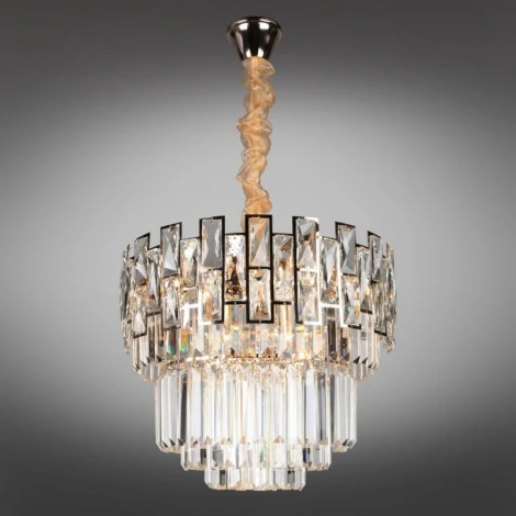 Подвесная люстра Omnilux 817 OML-81703-12 (220V, хрусталь, на цепи, круглые)