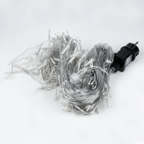 Бахрома светодиодная с эффектом мерцания, 12м. соединяемая, 195 светодиодов, янтарный свет Uniel ULD-B12006-195/TTK AMBER IP44