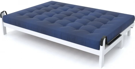 Диван Arsko Локи белая эмаль синяя рогожка