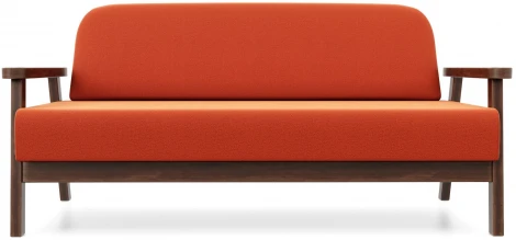 Диван Arsko прямой Флори М орех велюр оранжевый