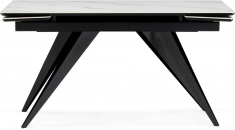 Керамический стол Notta Дарвин 140(200)х80 белый мрамор snow white / черный арт.612179