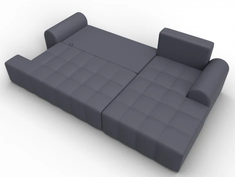 Диван угловой Лига-080 угол правый (ДСП/Пластик/Экокожа/Серый) Лига Диванов 134754