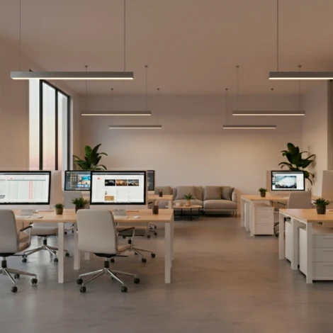 Подвесной светодиодный светильник линейный 4000K алюминий/серебро Uniel ULO-K10D 40W/4000K/L100/H IP40 SILVER