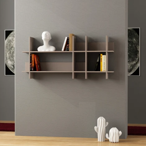 Полка Прямая BEADS BOOKCASE (Дерево/Бежевый) LEVE