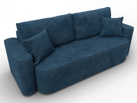 Диван прямой Лига-118 НПБ (ДСП,ЛДСП,Брус,Фанера,Велюр/Синий) Лига Диванов 137070