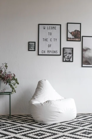 Кресло мешок Dreambag Груша Белая ЭкоКожа (2XL, Классический) 5010631