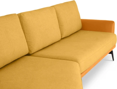 Диван Ispani угловой левый ОГОГО (арт.799386), (Ткань,Экокожа/Оранжевый)