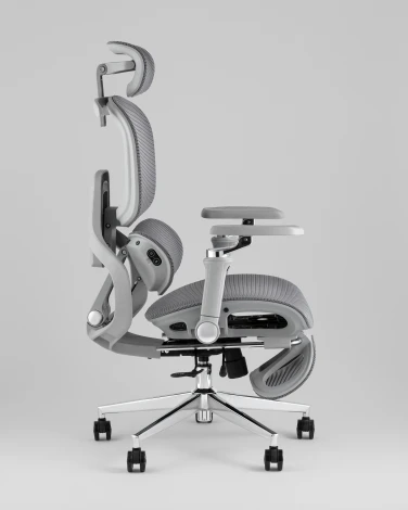 Кресло офисное TopChairs Prodigy с оттоманкой серый УТ000041698