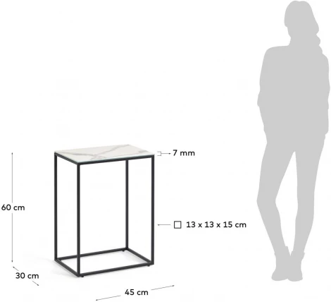Журнальный столик Rewena с керамической столешницей 45 x 30 см La Forma (ex Julia Grup) арт.100639