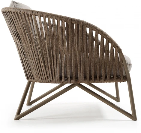 Кресло из ротанга La Forma (ex Julia Grup) Branzie (Коричневый,Серый/ Металл,Пена,Веревка,Сталь)