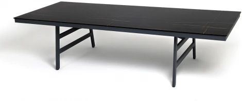 "Рио" стол из HPL 300х120см, цвет столешницы "черный мрамор", угол R3мм 4SIS арт.УТ-00010287