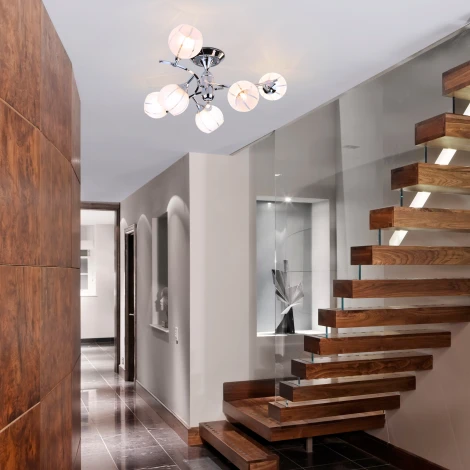 Потолочная люстра Eurosvet 3353 3353/6 хром/белый