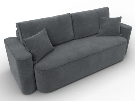 Диван прямой Лига-118 НПБ (ДСП,ЛДСП,Брус,Фанера,Велюр/Светло-серый) Лига Диванов 137082