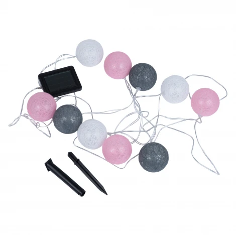 Садовая гирлянда на солнечной батарее «Клубки». 10 светодиодов, 1*АА Ni-Mh аккумулятор в/к. IP44 Uniel USL-S-230/PM1800 COTTON BALLS-1