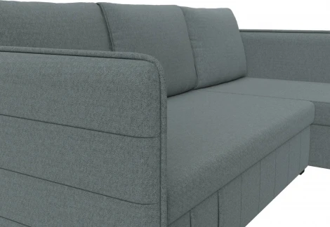 Диван угловой Слим правый угол (Серый/Рогожка) Лига Диванов арт.121149