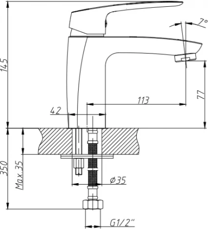 Смеситель 1 Orange Sonic M08-021cr для раковины