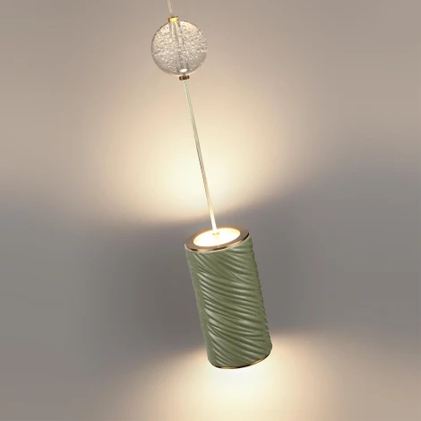 Подвесной светильник Odeon Light Riviera 5450/18LA зеленый/античная бронза/металл/керамика/хрусталь/акрил LED x 18W 2000К/3000K/4000K/переключ