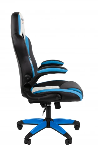 Офисное кресло Chairman Game 15 Россия экокожа черный/голубой/белый
