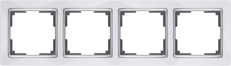 Рамка на 4 поста Snabb (белый/хром) Werkel W0041901 (a051643)
