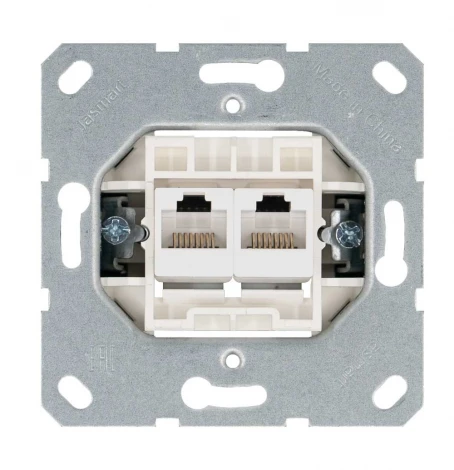Розетка Ethernet RJ-45 двойная (антрацит) Jasmart G-Classic G6106B