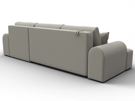 Диван угловой Лига-080 угол правый (ДСП/Пластик/Рогожка/Бежевый) Лига Диванов 134740