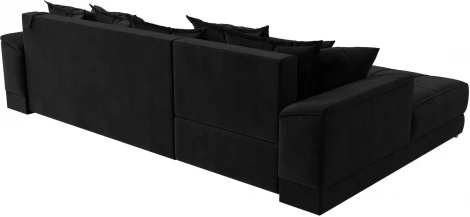 Диван угловой НордСтар левый угол (Черный/Велюр) Лига Диванов арт.121112L