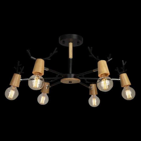 Потолочная люстра на штанге Loft IT Sven 10024/6 Black (220V, рога)