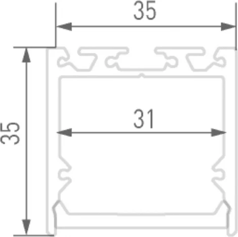 Алюминиевый профиль 2500 мм, анодированный DesignLed LS LS.3535-R